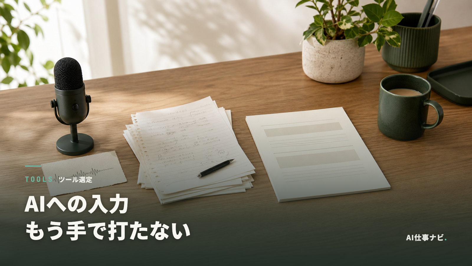 TypelessでAIへの入力を音声から整ったプロンプトに変える流れを表したアイキャッチ画像