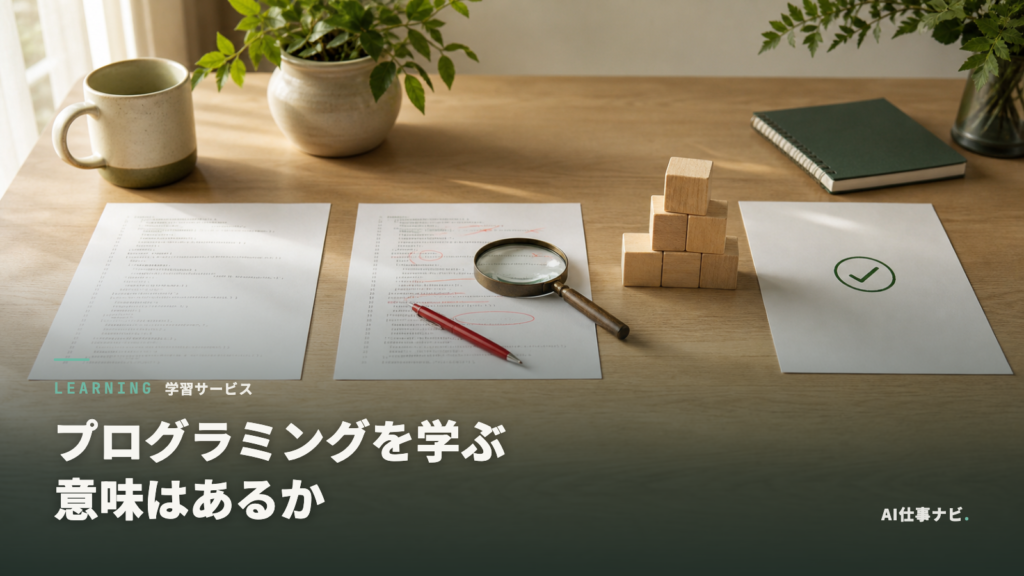 AI時代にプログラミングを学ぶ意味はあるか｜AI仕事ナビ